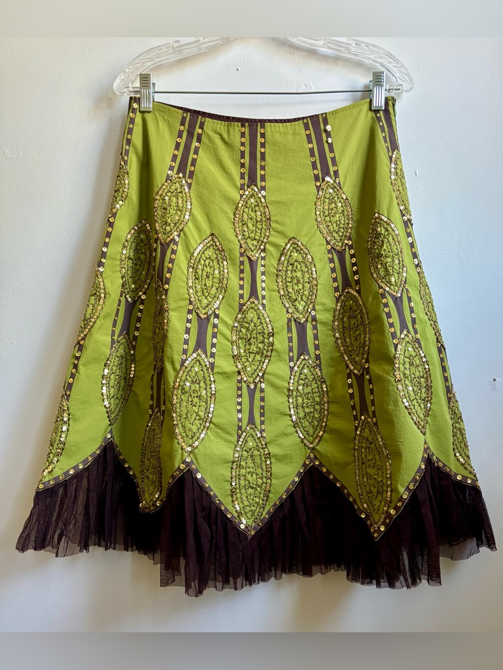 Basil & Maude Anthro sequin tulle skirt 6